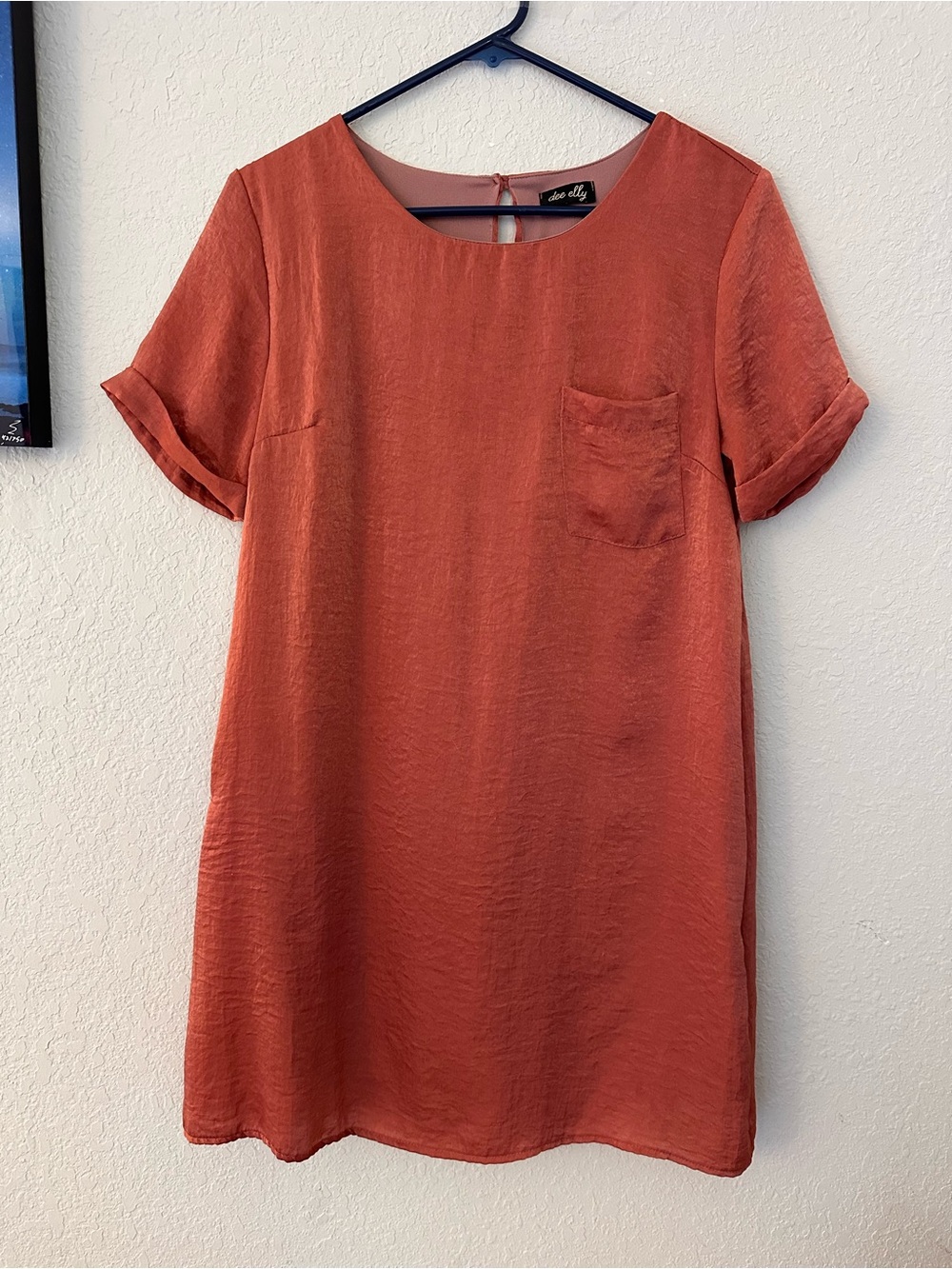 Dee Ally Coral Short-Sleeve Mini Dress / Tunic